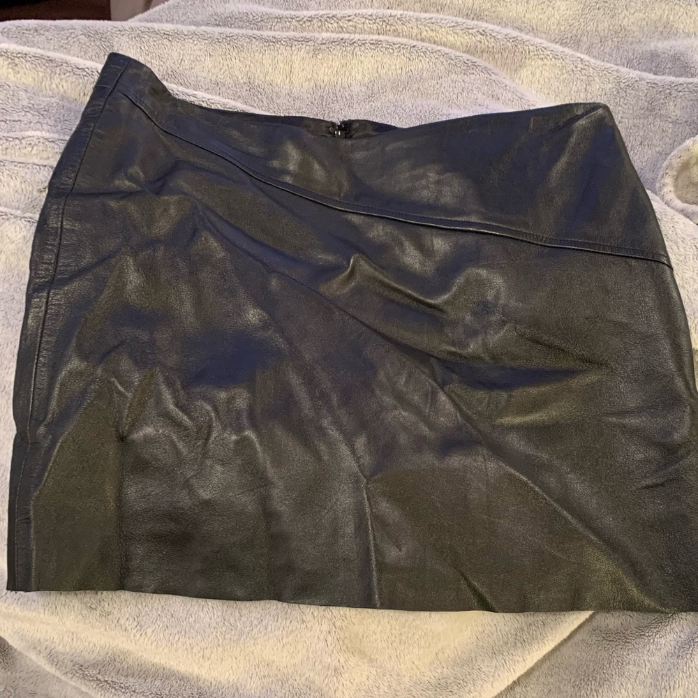 100% Genuine Leather Mini Skirt by BCBGMaxazria